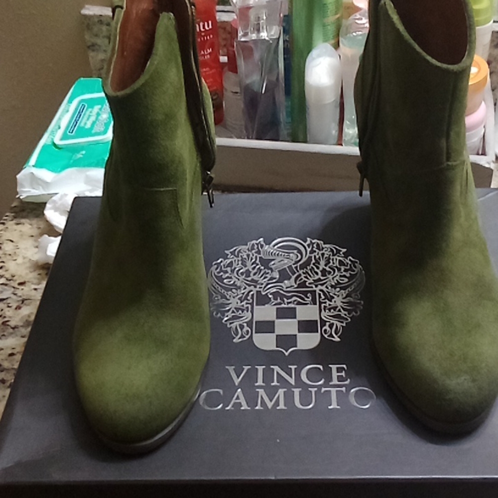Vince Camuto green booties